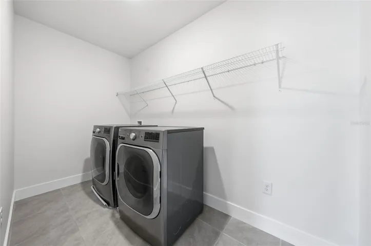Laundry room. LG washer and dryer convey