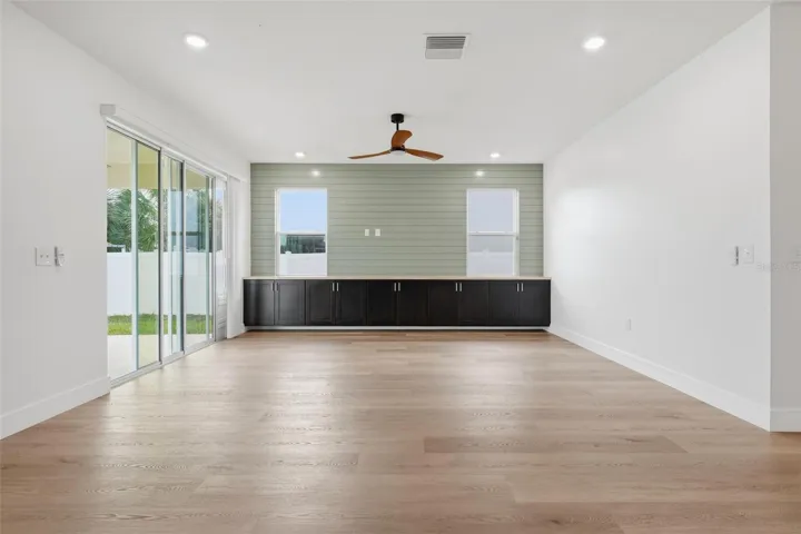 Living room with sliders to the covered lanai