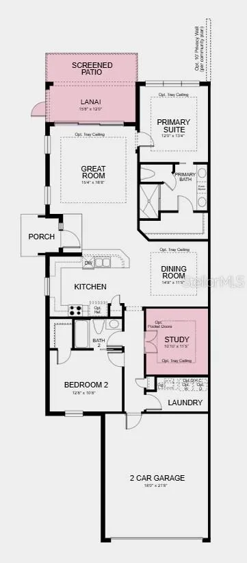 Additional Highlights Include: tray ceiling package, double pocket doors at study, 8' interior doors, whole house impact windows, and pre-plumb and install laundry sink and faucet at laundry room.