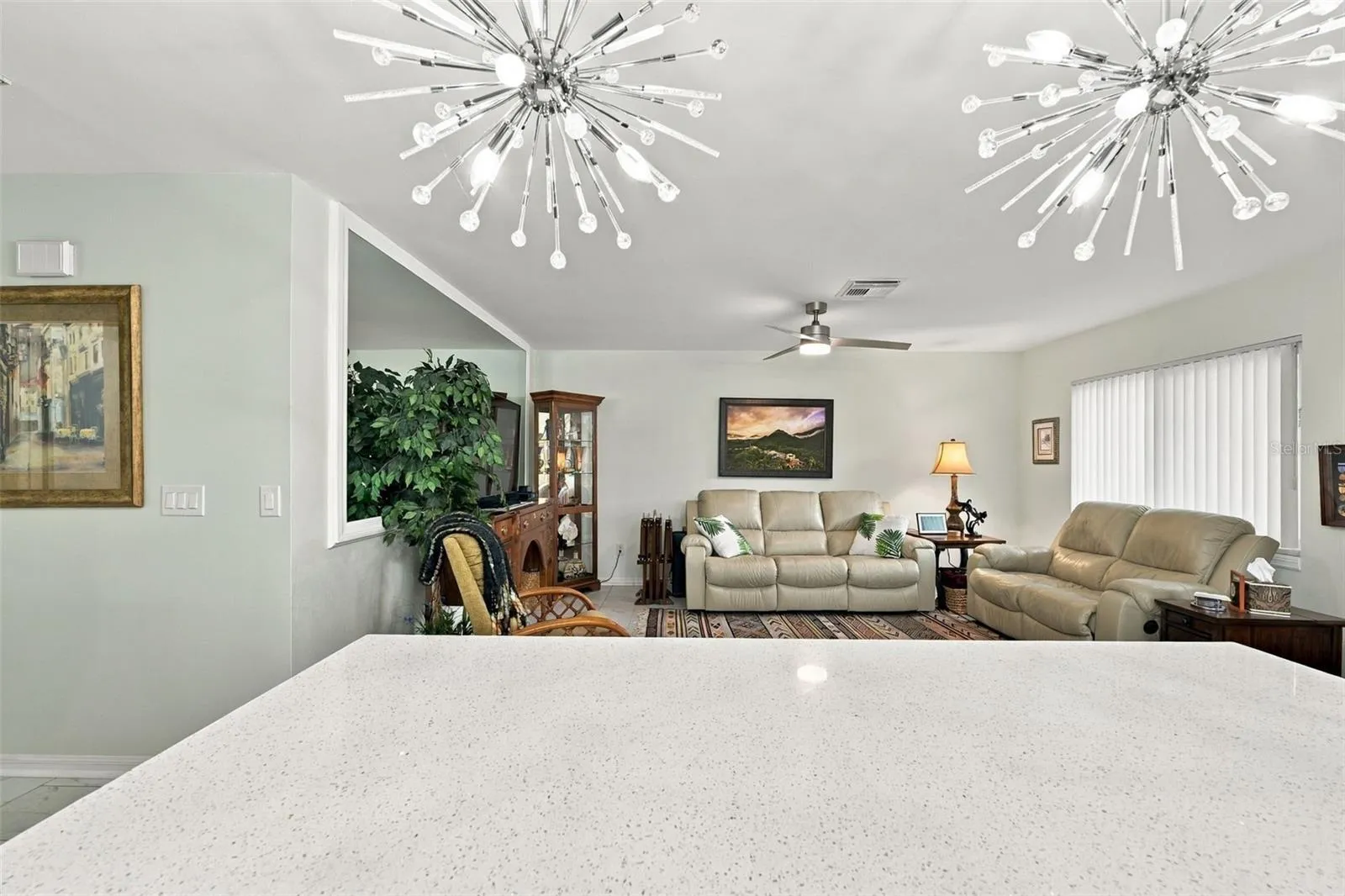 Looking out of kitchen into Great Room