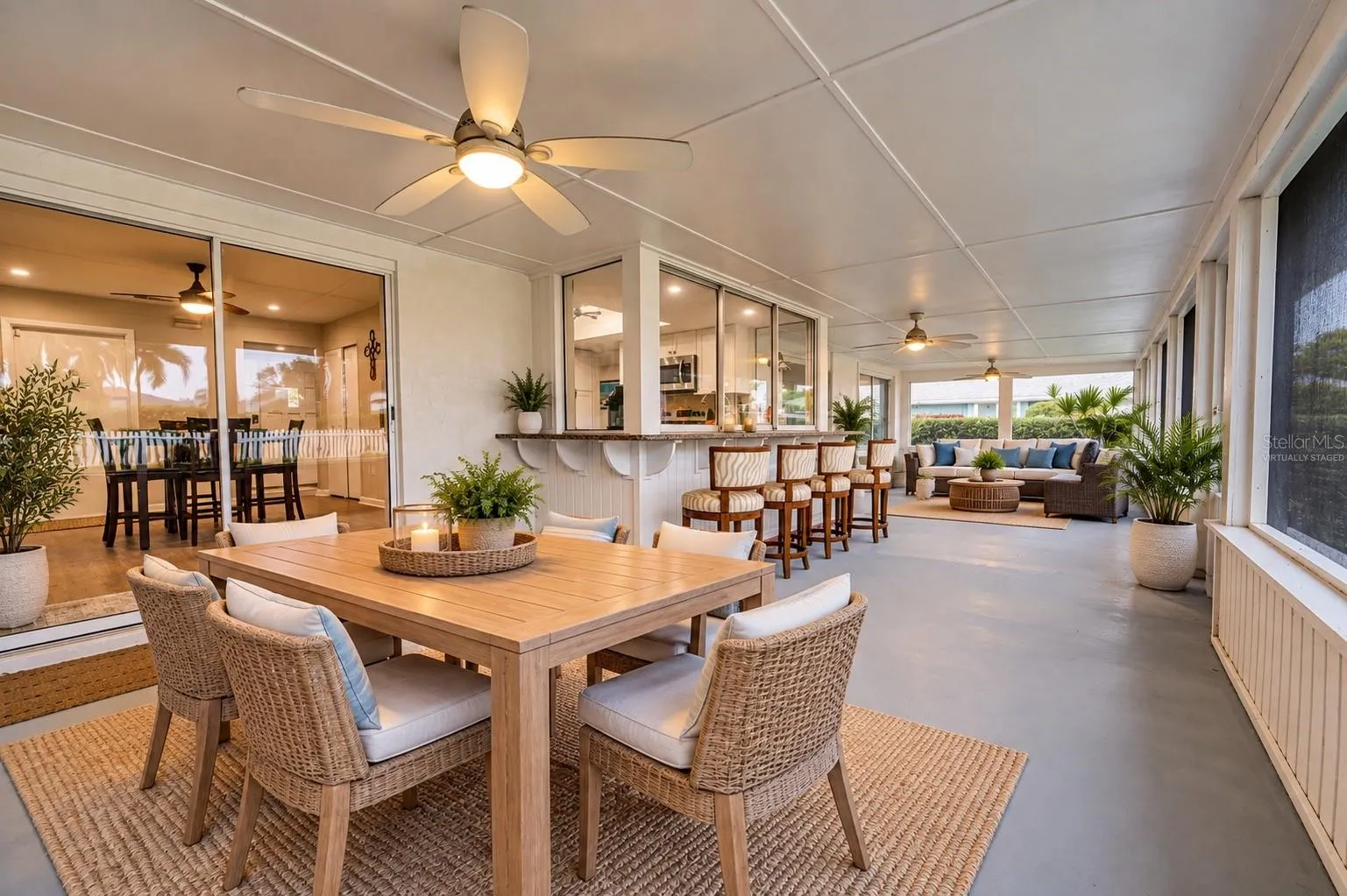 Screened in Back Lanai. Virtually Staged