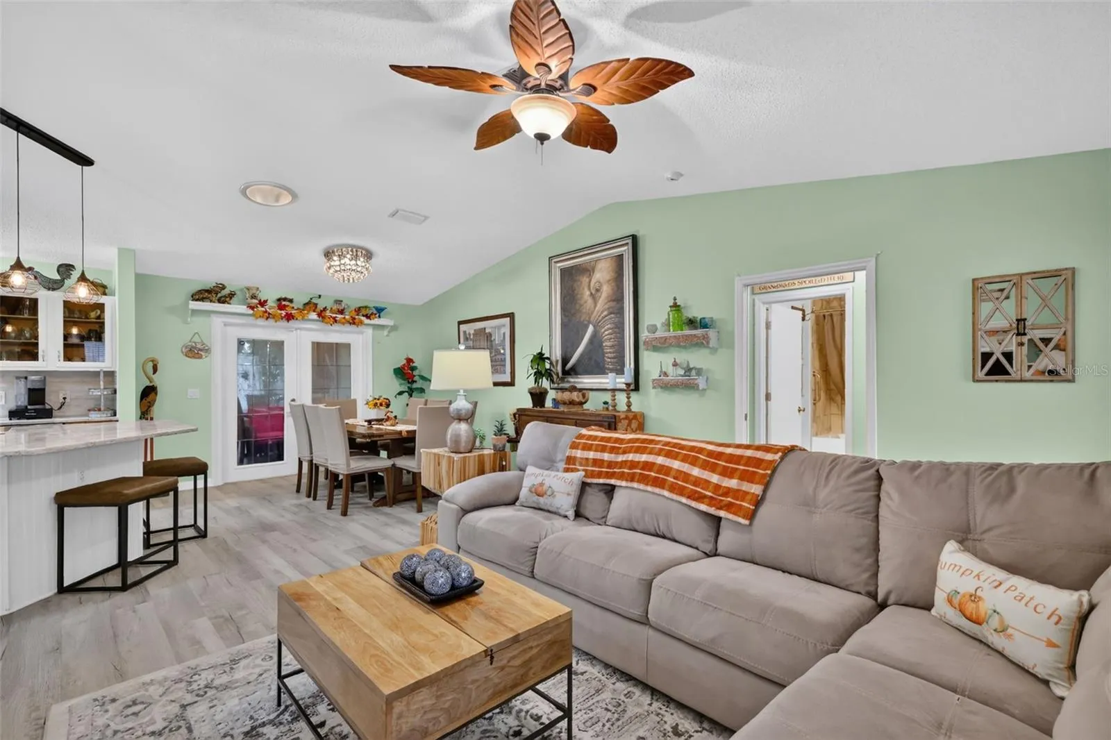Kitchen, Dining and Living Rooms