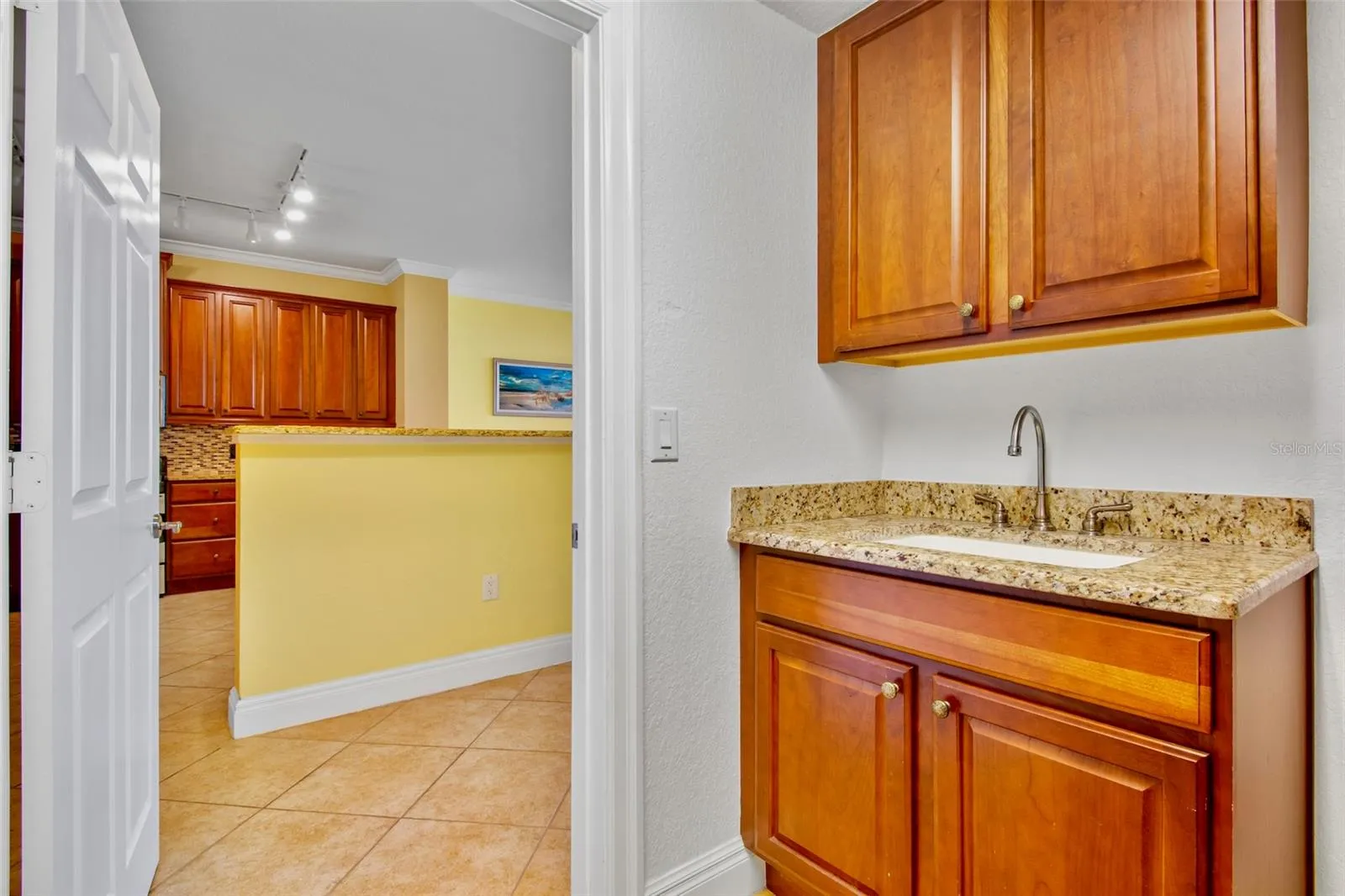 Laundry sink in utility room.