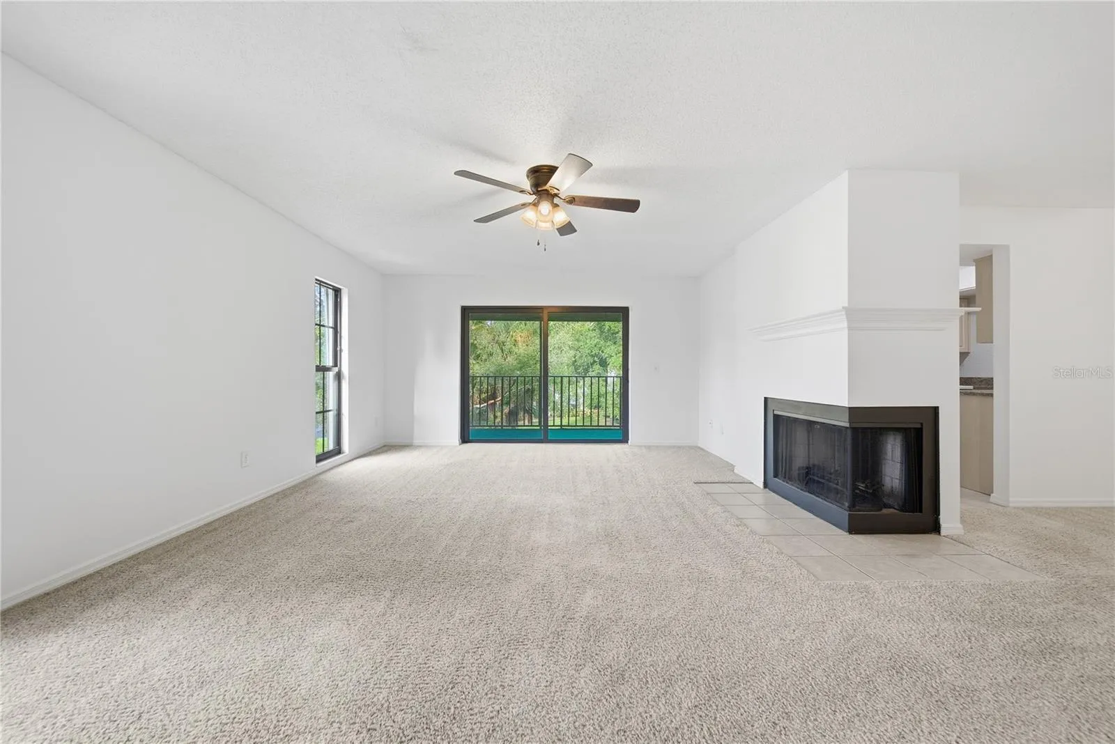 Living Room With Fireplace