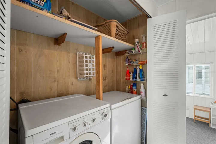 Inside laundry area.