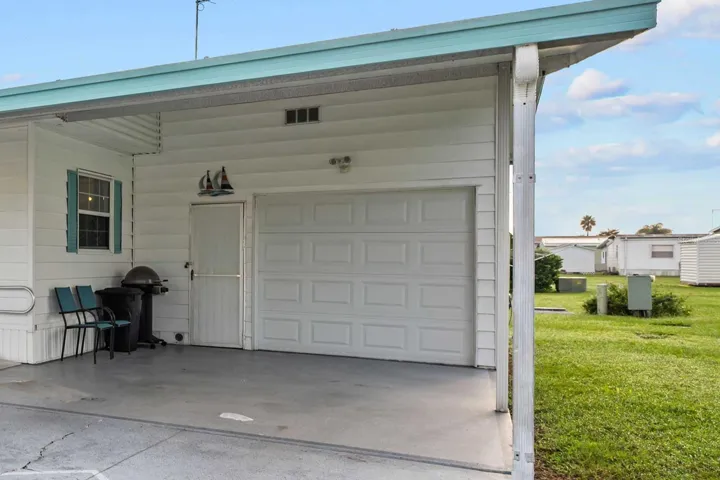 Golf cart garage and additional storage.