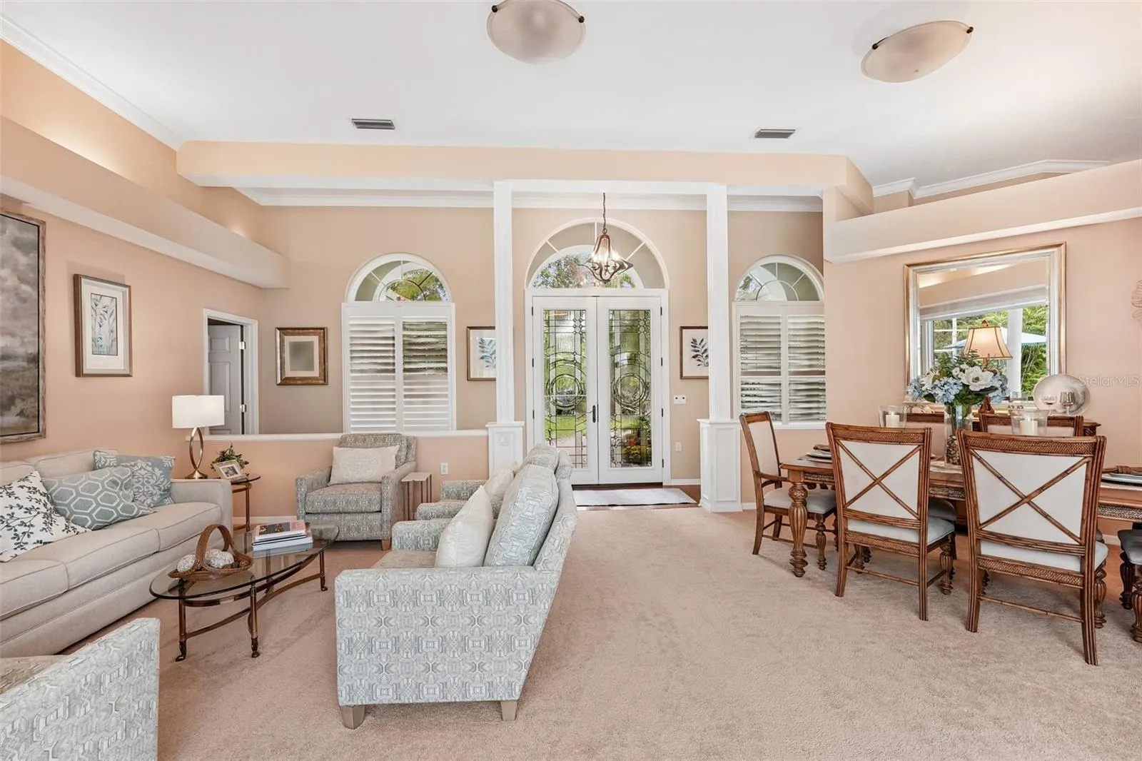 Formal dining and living areas