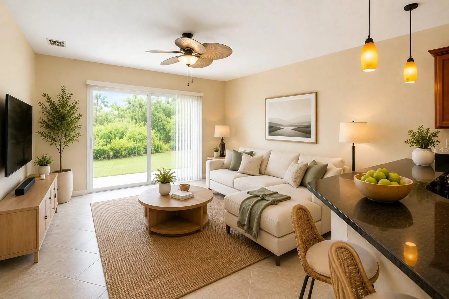 Living room staged