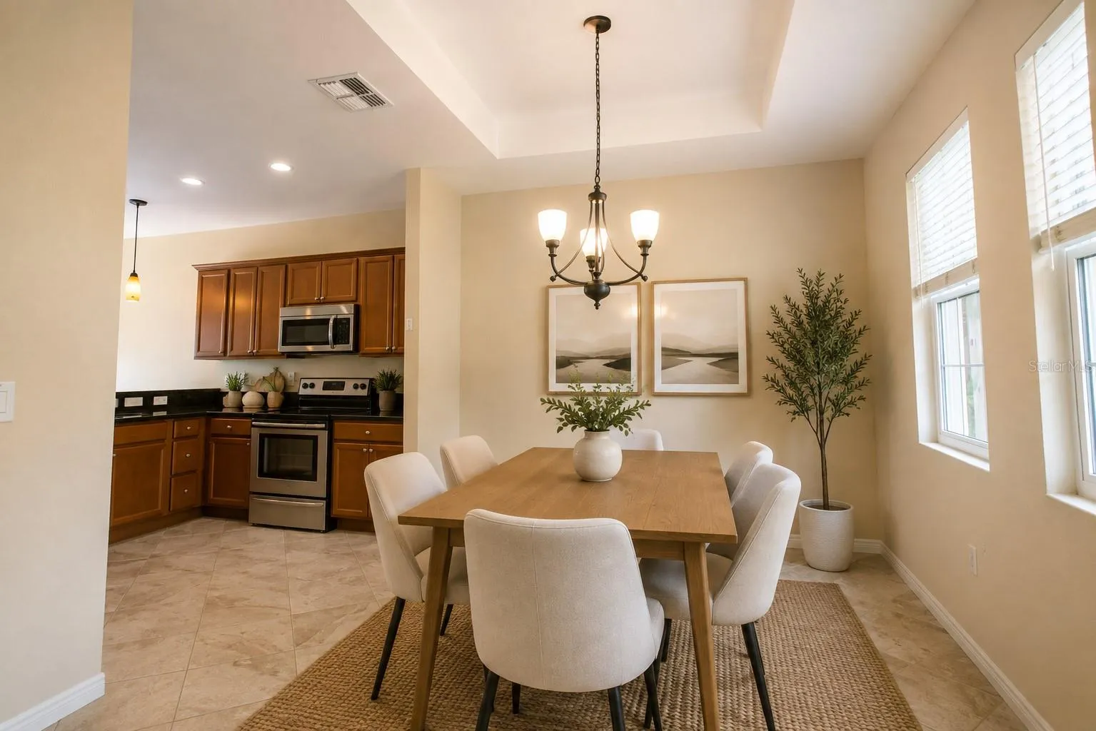 Dining room staged