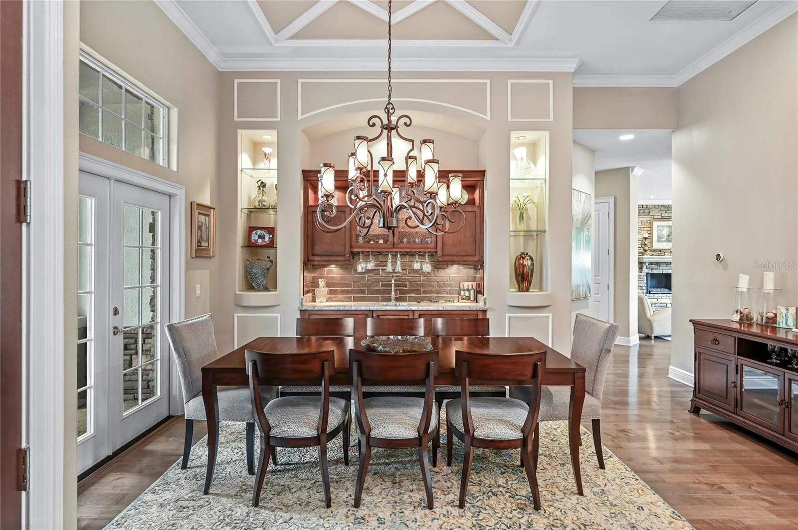 Dining Room with Custom Wet Bar Area