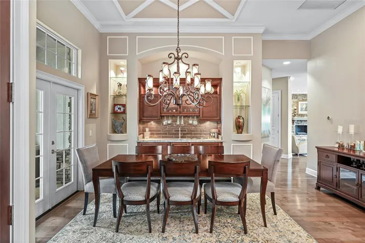 Dining Room with Custom Wet Bar Area