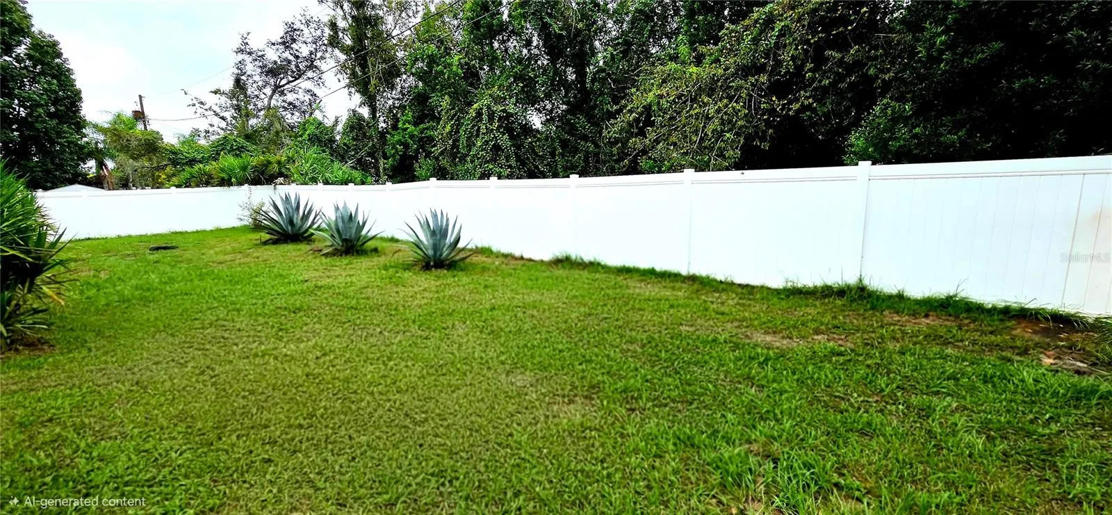 Large fenced backyard