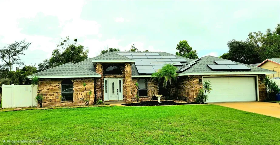 Large home with solar, fenced in, and pool.