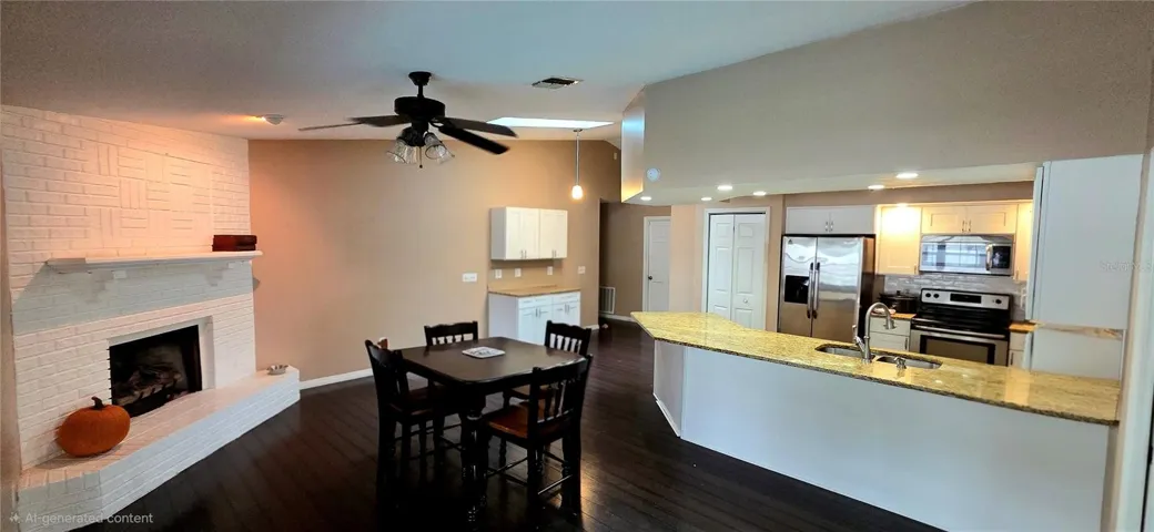 Great open family room with fireplace