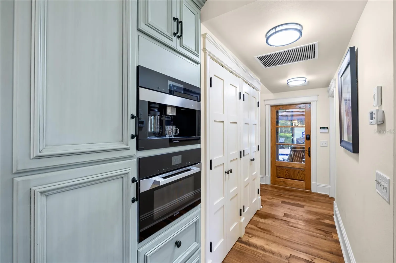 built-in Miele coffee/espresso system and speed oven