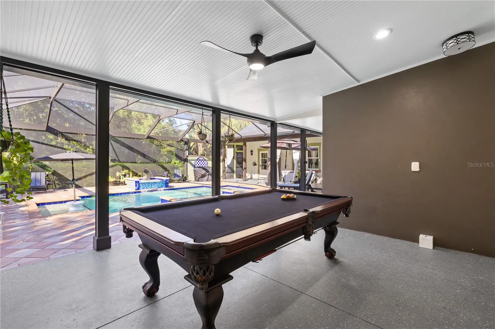 billiard area on pool deck