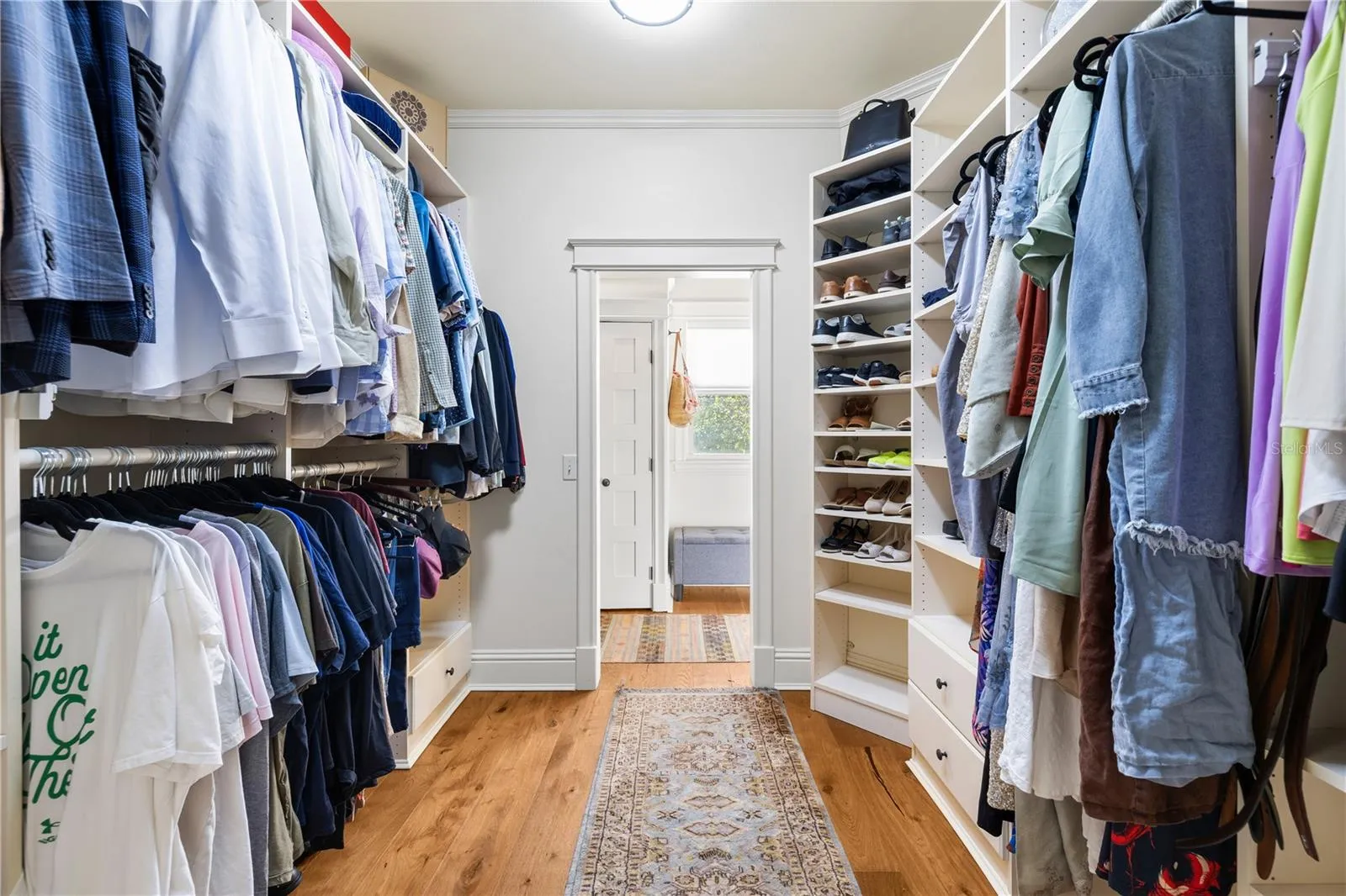 open custom closet in primary