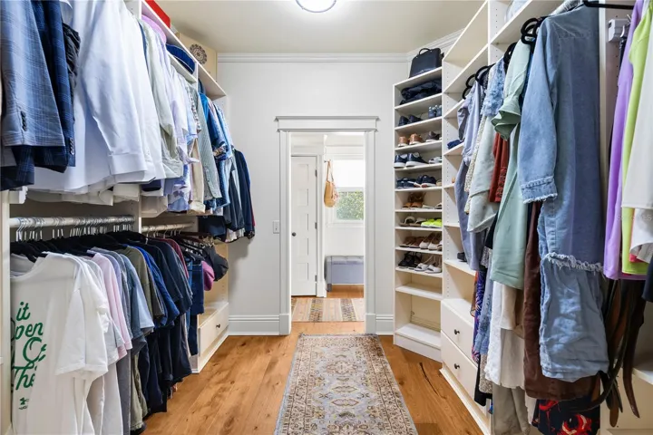open custom closet in primary