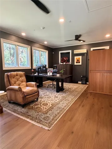 Office behind garage