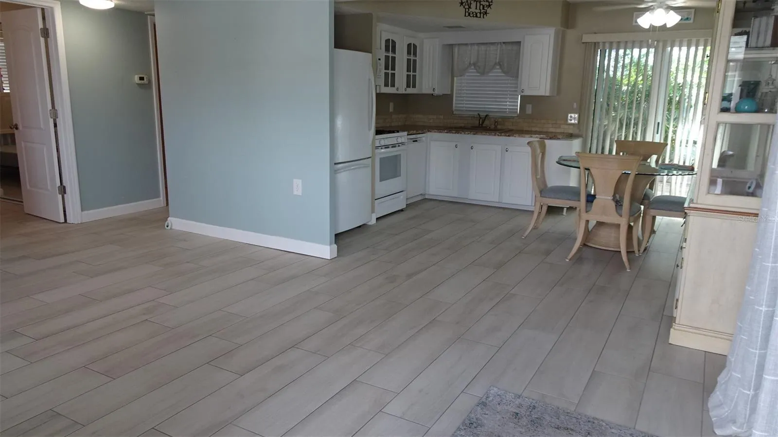 Living room into dining