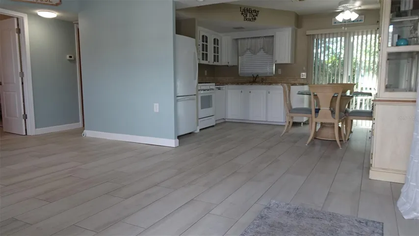 Living room, porcelain tile floors.