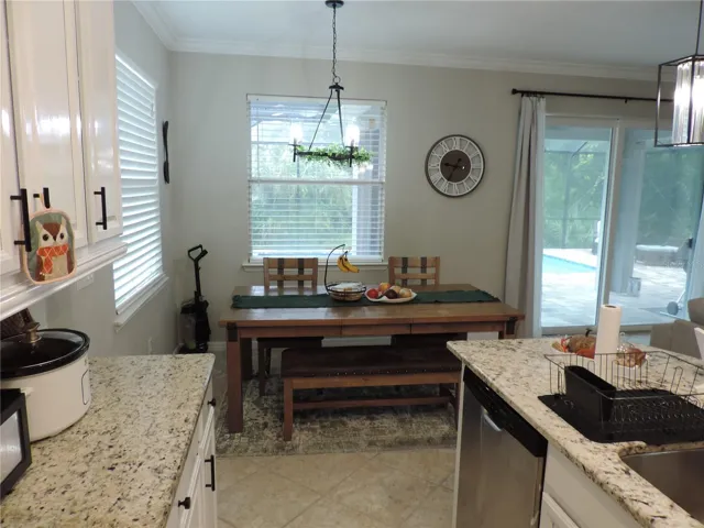 View of dining area from kitchen