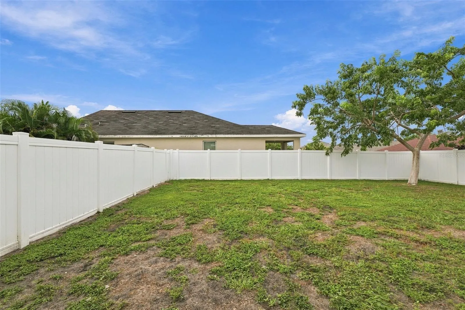 Spacious fully fenced backyard