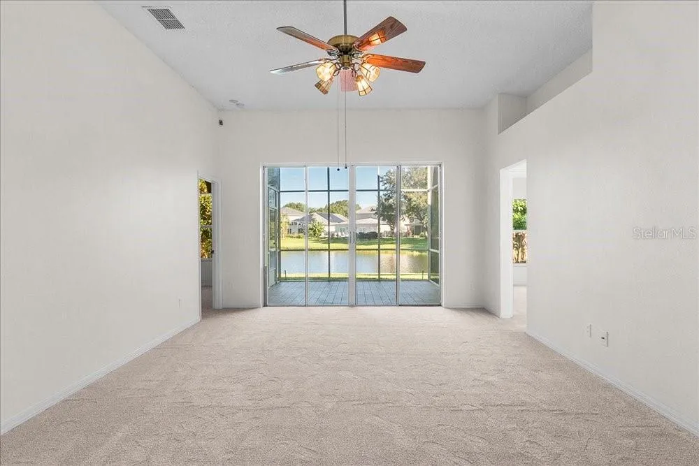 family room opens to back screened porch.