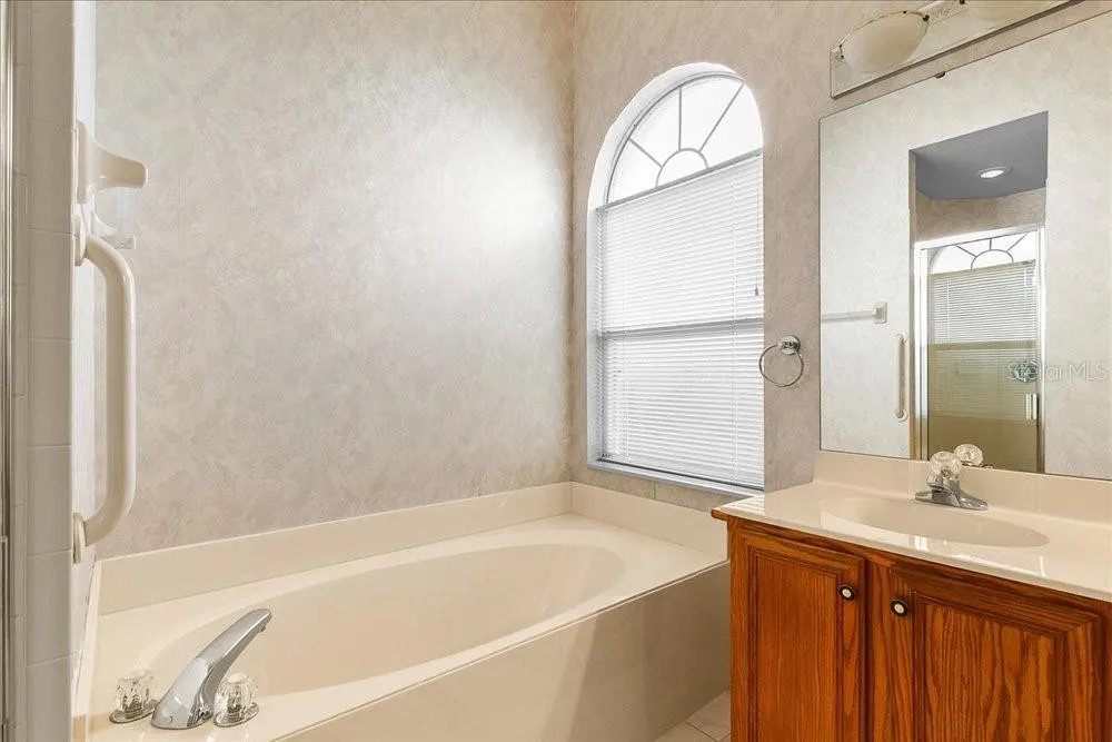 primary bath with separate tub