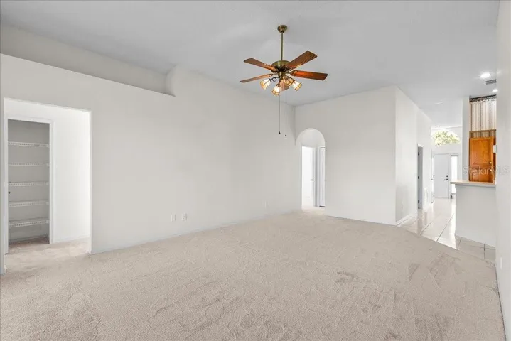 to left bedroom #2 & #3 and full bathroom. straight is bedroom #4 & 1/2 bath.