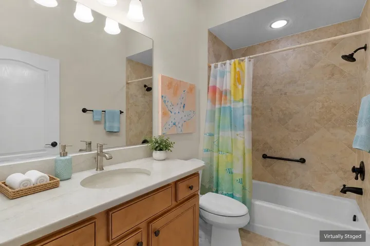 Counter top items are virtually staged