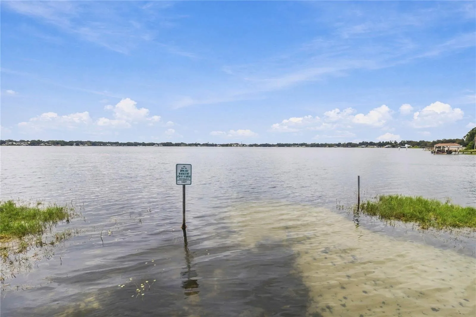 Boat ramp opening into the lake