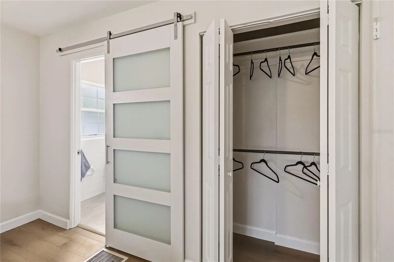 Primary Bedroom has well thought out storage also including a hall closet directly across from the Bedroomfor Seasonal or extra Clothing &amp; Storage.