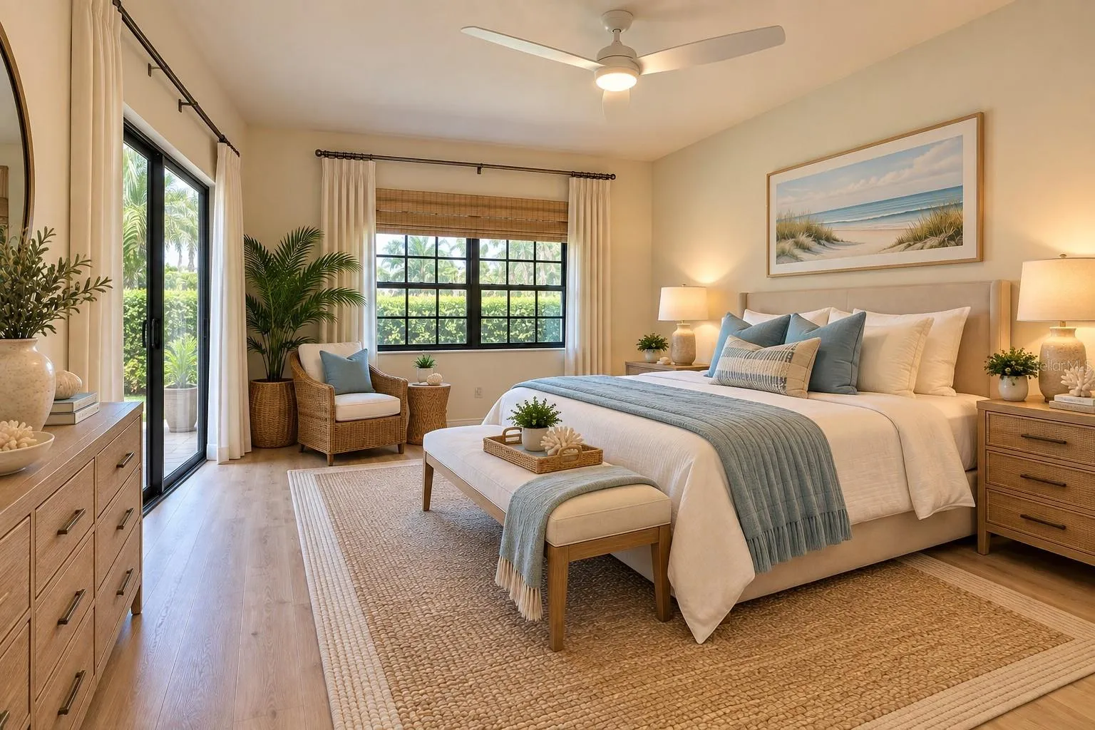 Primary Bedroom staged