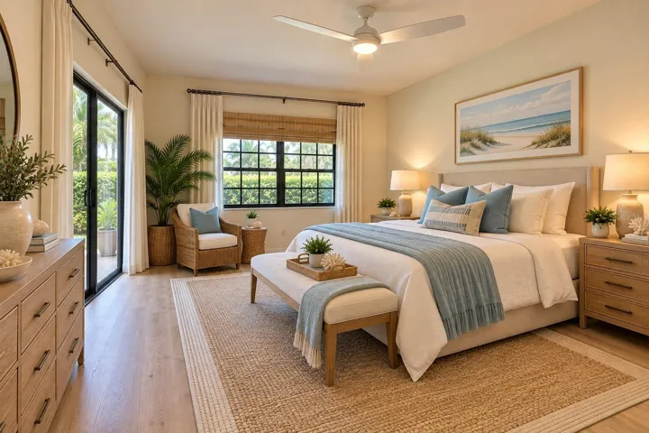Primary Bedroom staged