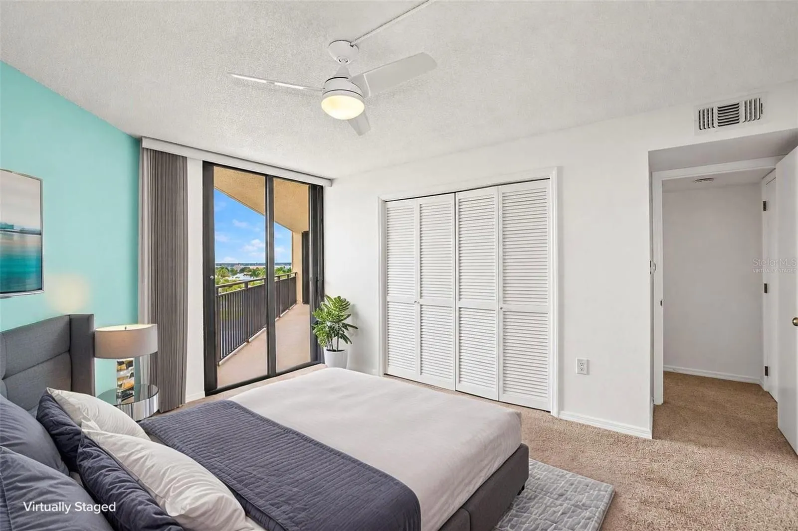 Guest bedroom furniture virtually staged