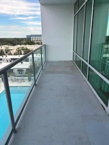 Patio overlooking the pool