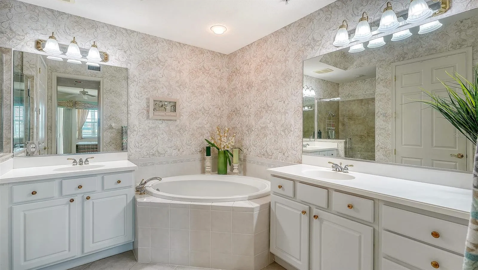 Master bathroom with double vanities