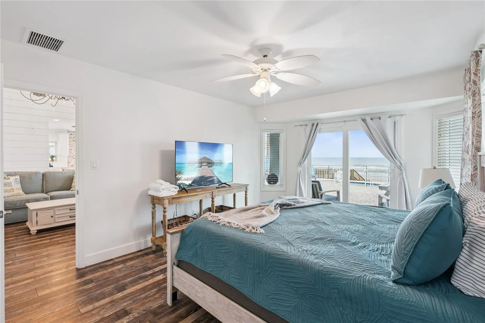 Bedroom 3 is ocean front and has access to the Jack and Jill bathroom