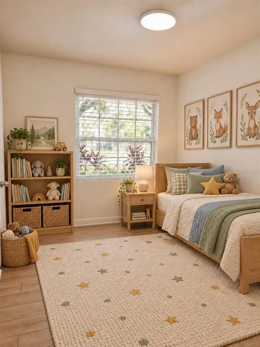 Bedroom 1 - Virtually Staged as Kids Room