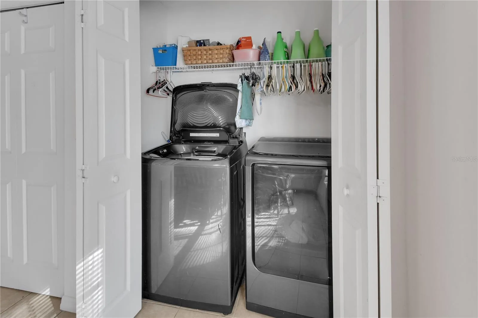 Laundry closet is in the kitchen