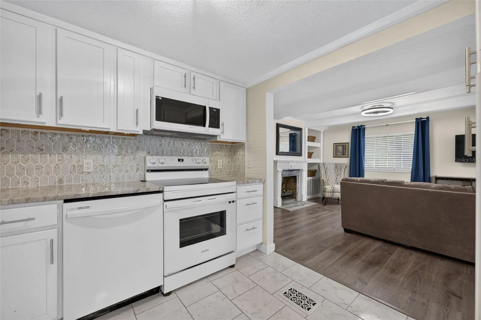 Semi Open Concept kitchen to living room