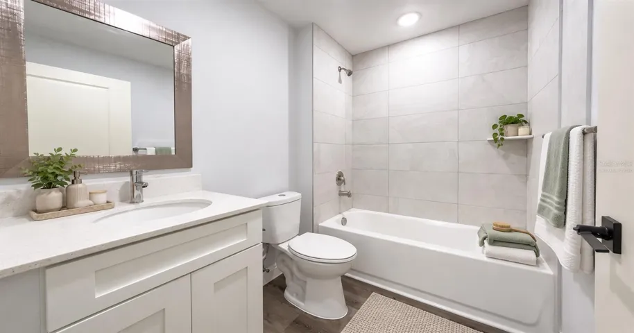 Virtually staged - bathroom.