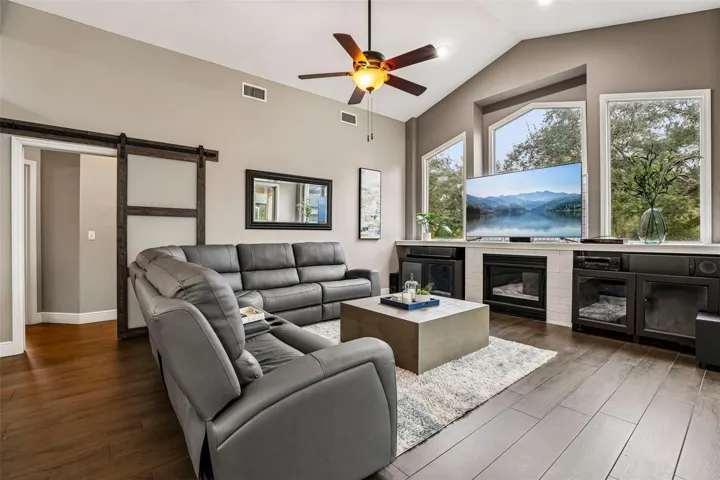 Family Room off Kitchen with Gas Fireplace