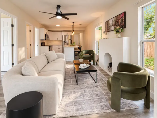 Overview living and kitchen