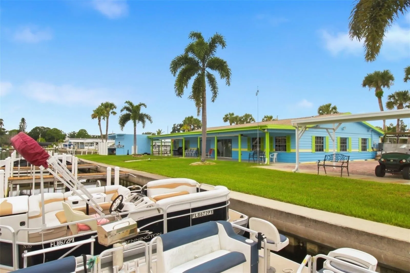 Back of clubhouse from canal