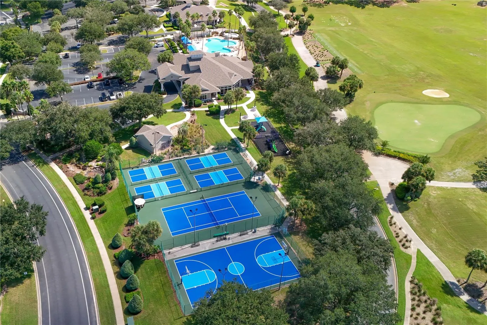 Multiple sports courts and recreational activities
