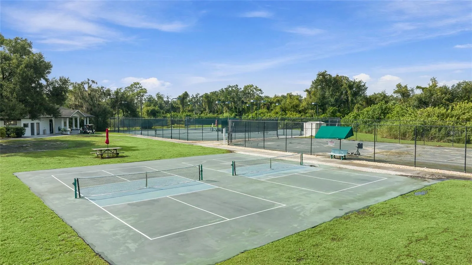 Dedicated pickleball courts at River Wilderness