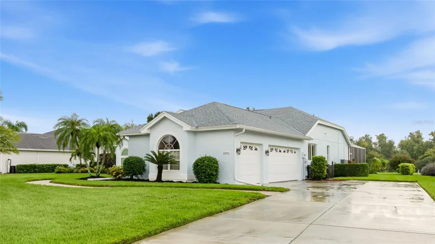 Two and 1/2 car garage with side-facing doors