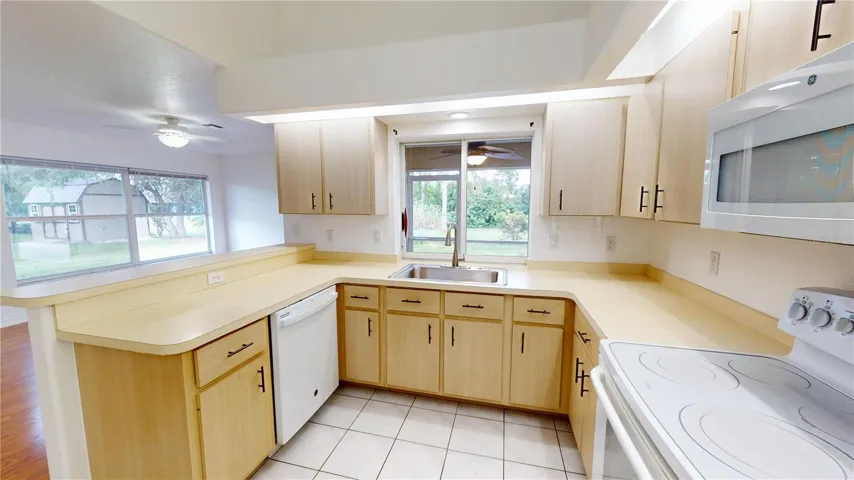 Many cabinets for storage.